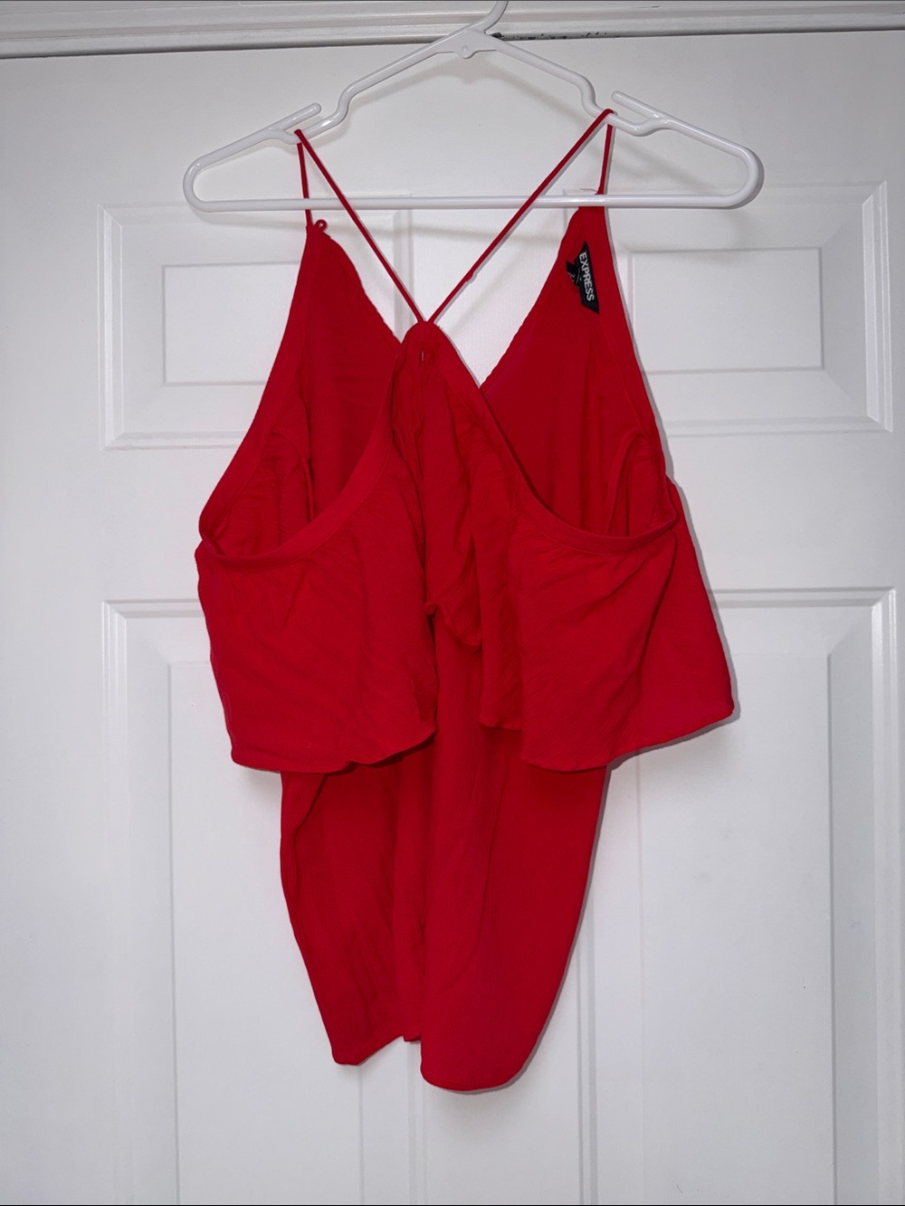 Express Red Ruffle Tank